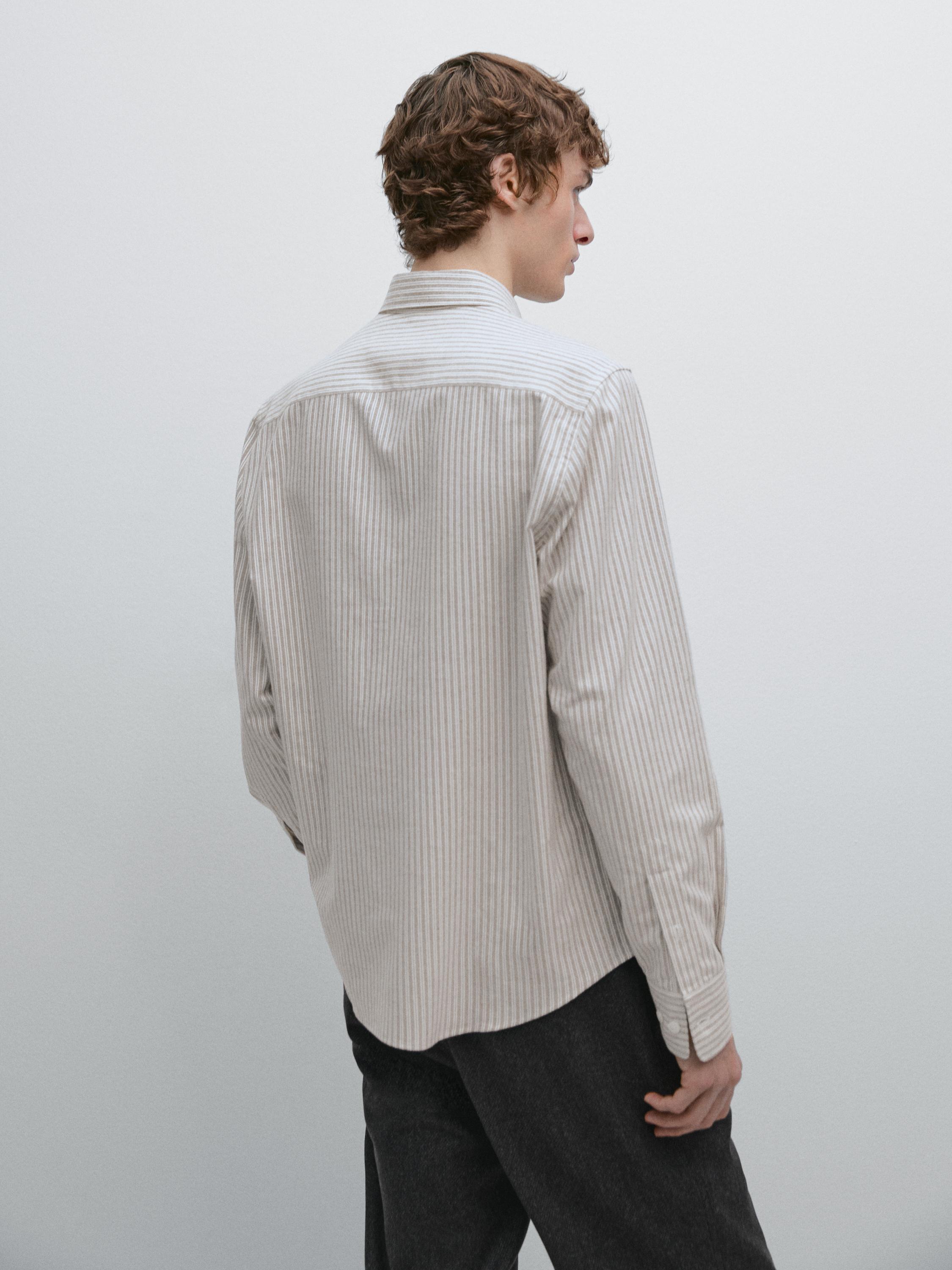 Chemise oxford à rayures 100 % coton